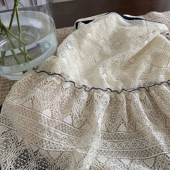 Anthropologie Adelyn Rae Marissa Lace Flounce Dress in Ivory - Picture 9 of 12